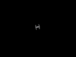 Reduced size Tie fighter in flight - alternative version available under Large Animations